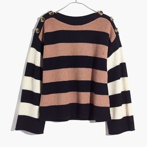Madewell Calloway Boatneck Pullover Sweater in Stripe Mix